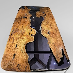 Epoxy Table, dining, center table top Live Edge Walnut Table ,Black Epoxy Resin River Table, Natural Wood ,dining table ,epoxy resin table,
