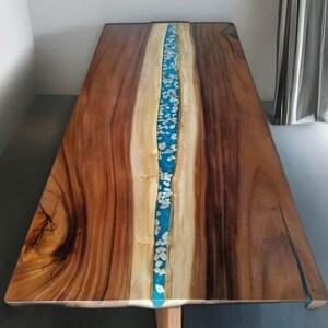 Epoxy Table, dining, center table top Live Edge Walnut Table , Epoxy Resin River Table, Natural Wood ,dining table ,epoxy resin table,