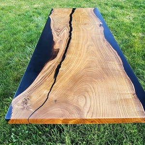 Epoxy Table, dining, center table top Live Edge Walnut Table ,black Epoxy Resin River Table, Natural Wood ,dining table ,epoxy resin table,