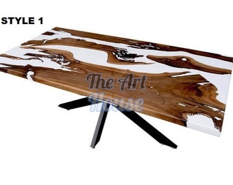 Epoxy Handmade Luxury dining, sofa Side center table top Walnut Table, Custom Order, Resin Epoxy Resin River Table, Natural Wood epoxy table