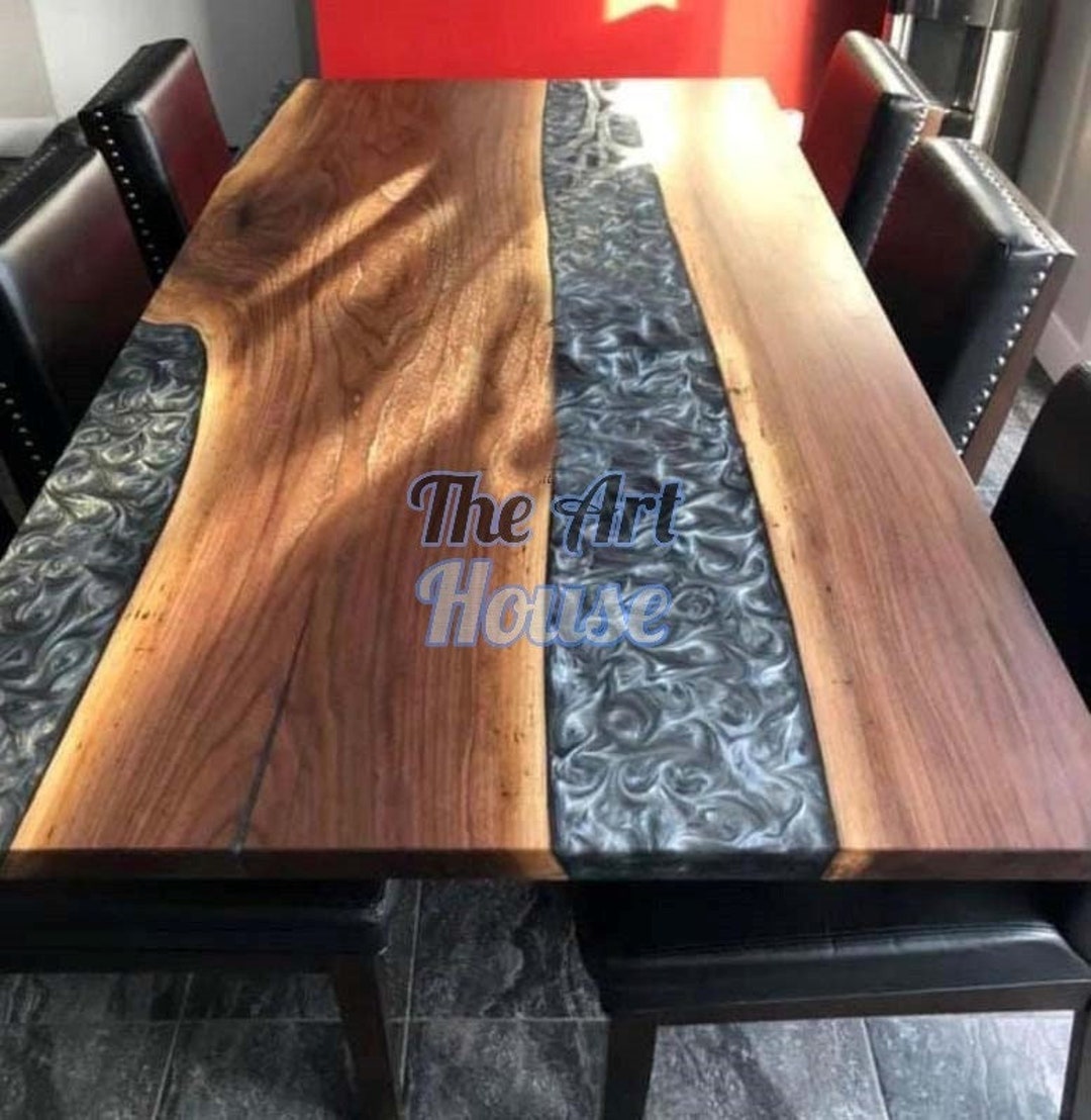 Epoxytable, Dining, Sofa,side, Center Tabletop Live Edge Walnut Table  ,custom Order, Naturalepoxy Resin River Table, Naturalwood 30x60 Inc 