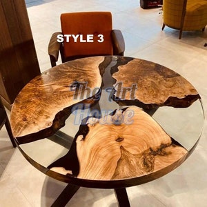 Round Wood Table With Resin, Round Epoxy Table, Black Decor Epoxy Table, Round Coffee Table, Round Edge Coffee Table, Round Epoxy Table Top