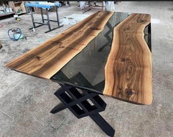 Handmade Epoxy Tabletop | Live Edge Wood & Resin Table | Unique Home or Office Decor | Custom Furniture