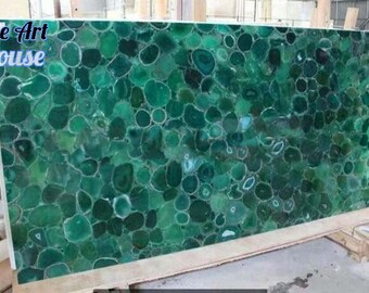 Agate Green  Rectangle Side Coffee, sofa, dinning Table Top,  Semi Precious natural Agate Stone  Kitchen,  Home,  & Office Decor Table Top