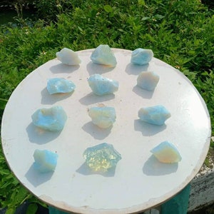 12 pcs 1070 gr ( 47-162 gr ) of rough Andara Crystal Berzad Fire Bluish monatomic
