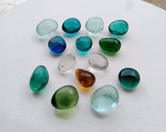 14 pcs special tumbbled natural polished andara crystal mix colors
