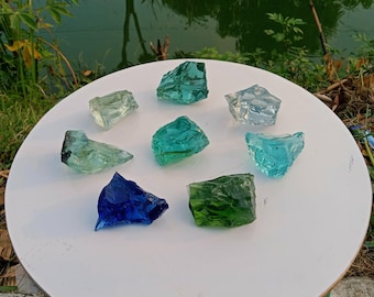 8 piezas 1147 gr de Andara Cristal en bruto Mix Colores Monatómicos para Meditación