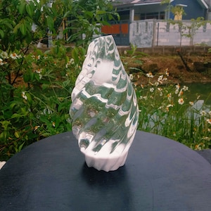 4109 gr Special Altar of Relief Andara Crystal Clear Diamond Milky full Polished for Healing