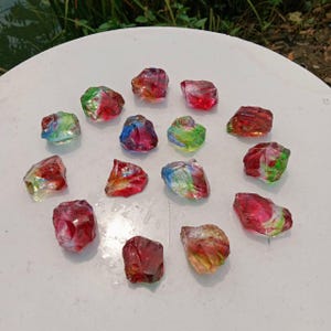15 pcs 515 gr(25-43 gr) of rough Andara Crystal Rainbow Monatomic for Pendant