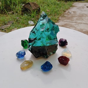 1 juego de 910 gramos de cristales de andara naturales bicolores con colores mezclados (8 piezas)