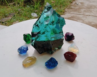 1 set 910 grams natural andara crystals bicolours with mix colors (8pcs)