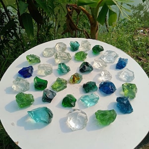 32 pcs 1117 gr(21-59 gr) of rough Andara Crystal Mix Colors Monatomic for Meditation