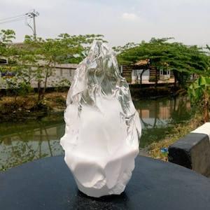 2414 gr of rough Andara Crystal Clear Diamond Milky with Ring Inside Monatomic for Meditation