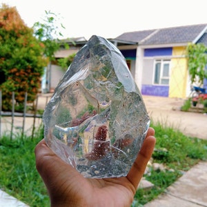 1,8 kgs of rough andara crystal clear white with motif bubbles inside image 6