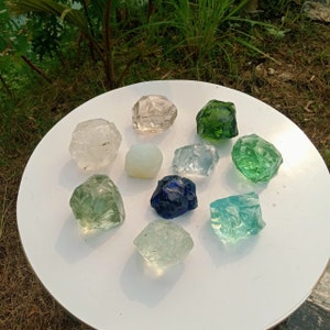 10 pcs 1869 gr(102-259 gr) of rough Andara Crystal Mix Colors Monatomic for Meditation