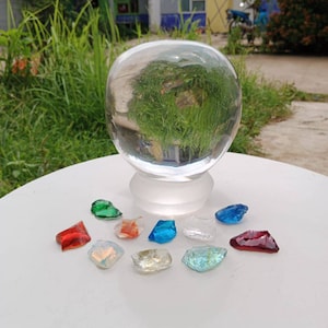 Rare limited  !! 3370 gr Luxurious with perfect shape, clear diamond polished with base free bonus (10 pcs) mixed colors of beautiful small