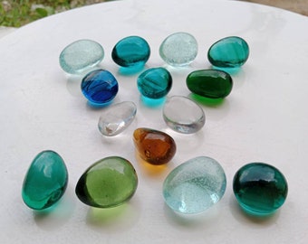 14 pcs special tumbbled natural polished andara crystal mix colors