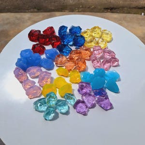 55 pcs 1042 gr(10-33 gr) of rough Andara Crystal Mix Colors Monatomic for Pendant