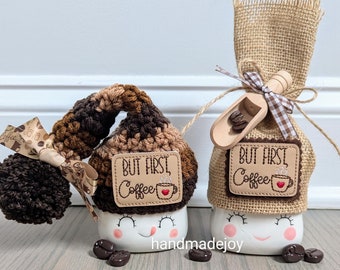 Coffee Beans Marshmallow Mug Hat, But First Coffee, Coffee Marshmallow Mug Hats, Marshmallow Mug Topper, Coffee Decor, Tiered Tray Decor