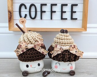 Coffee Marshmallow Mug Hats, Coffee Marshmallow Mug Toppers, Coffee Bar, Coffee Lovers, Everyday Decor, Tiered Tray Decor