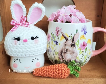 White Easter Bunny Marshmallow Mug Hat, Marshmallow Mug Topper, Easter Decor, Easter Mug Hat, Spring Decor, Tiered Tray Decor