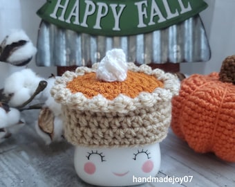 Pumpkin Pie Marshmallow Mug Hat, Fall Mug Hat, Fall Decor, Tiered Tray Decor
