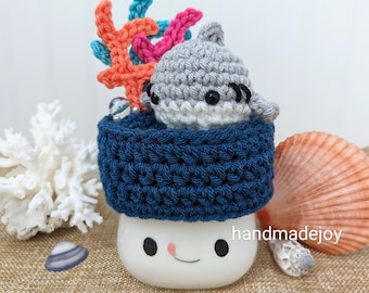 Shark Marshmallow Mug Hat, Marshmallow Mug Topper, Beach Decor, Ocean Decor, Summer Decor, Tiered Tray Decor