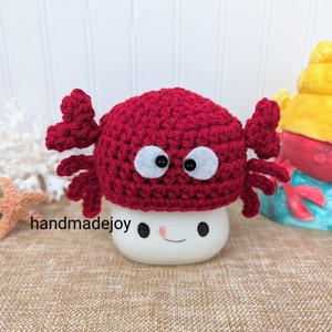 Crab Marshmallow Mug Hat, Beach Mug Topper, Ocean, Sea Animal, Summer Decor, Tiered Tray Decor