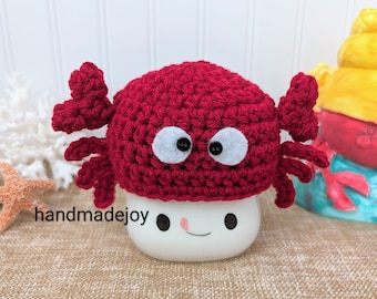 Crab Marshmallow Mug Hat, Beach Mug Topper, Beach Decor, Ocean, Ocean Animal, Sea Animal, Summer Decor, Summer Decor, Tiered Tray Decor