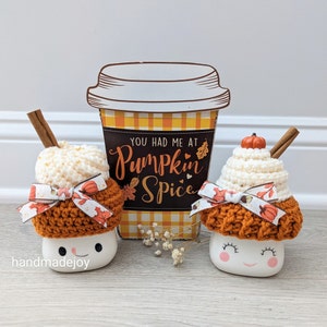 Love You Pumpkin Spice A Latte Marshmallow Mug Hat, PS Cupcake Marshmallow Mug Hat, Marshmallow Mug Toppers, Fall, Coffee Decor