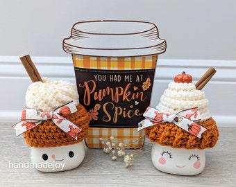 Love You Pumpkin Spice A Latte Marshmallow Mug Hat, PS Cupcake Marshmallow Mug Hat, Marshmallow Mug Toppers, Fall, Coffee Decor