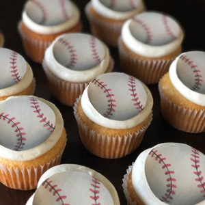 Baseball Cupcake Cookie Cake Edible Images Sugar Sheets Icing Sheets