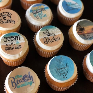 Beach Cupcake Cookie Cake Edible Images Sugar Sheets Icing Sheets