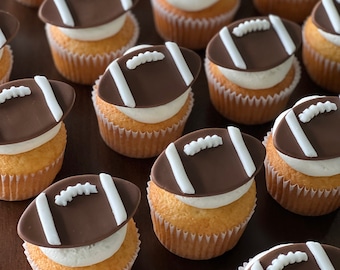 Football Fondant Cupcake Toppers