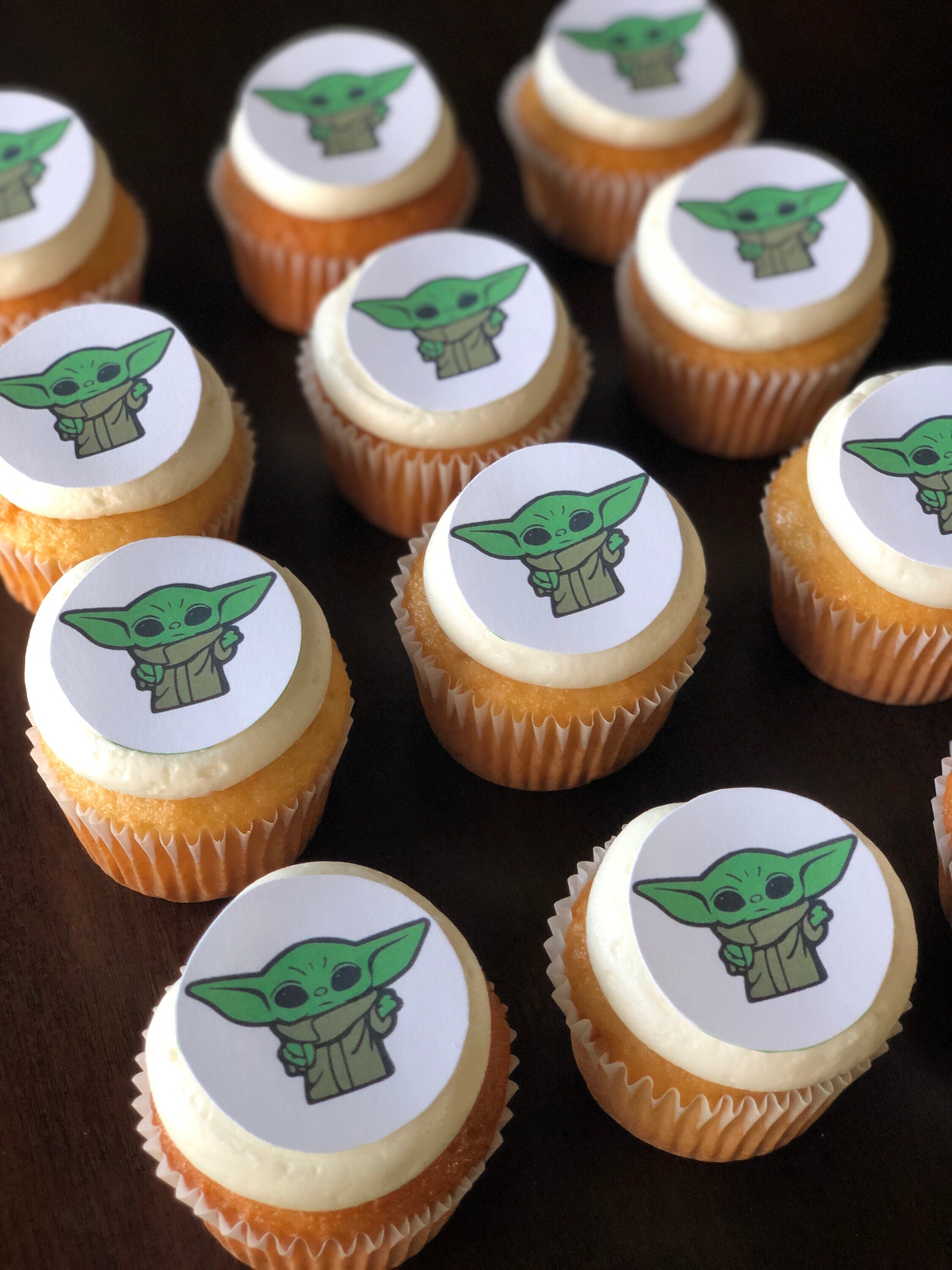 Baby Yoda Cupcake Cookie Cake Edible Images Sugar Sheets Icing Etsy