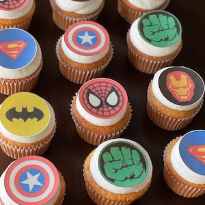Super Hero Cupcake Cookie Cake Edible Images Sugar Sheets Icing Sheets