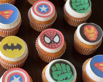 Super Hero Cupcake Cookie Cake Edible Images Sugar Sheets Icing Sheets