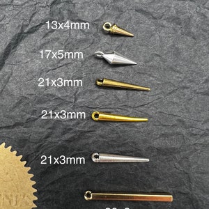 2pcs Punk Spike Pendants: Tibetan Style Alloy Cone Charms