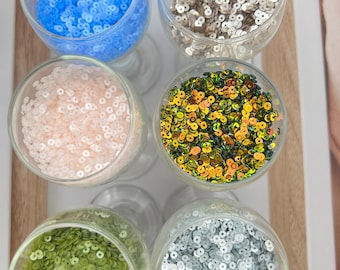 Paillettes piatte rotonde da 3 mm: colori misti, ricamo di alta moda, lavori fai da te, 5 grammi