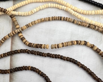 5 mm Kokosnussschalenperlen: Natürliche Holzscheiben für die Boho Schmuckherstellung