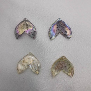 1pcs, Mermaid tail, charms,Fish Tail, Pendant, Resin, Transparent, DIY, AB color plated, Jewelry Findings, Craft, Beading, Beads, earring