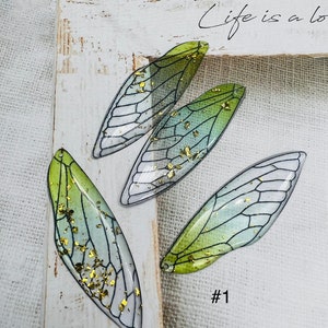 Resin Butterfly/Dragonfly Wings: Gold Foil Charms (50x20mm)