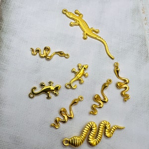 Mix of, Snakes, lizards, birds, owls,reptiles, Charms, pendants, metal, Zinc Alloy