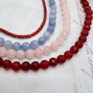 8mm Faceted Aquamarine, Coral, Rose Quartz, Ruby, Jade, Chalcedony Stone Beads (40cm String) 1string