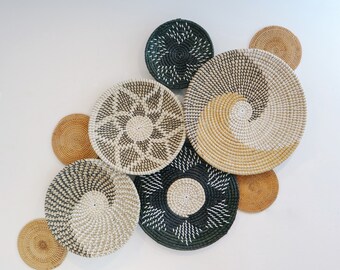 Set of 3 Rattan Handmade Hanging Wall Basket Decor Decorative Boho Round Wicker Woven Flat Baskets with Hanging Loop Wicker Woven Basket Wall Decor in 3 Styles for Home Living Room Housewarming Gift Set of 3 Rattan Handmade Hanging Wall Basket Decor Decorative Boho Round Wicker Woven Flat Baskets with Hanging Loop Wicker Woven Basket Wall Decor in 3 Styles for Home Living Room Housewarming Gift
