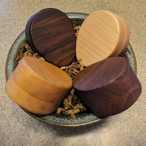 Wooden Egg Trinket Box:  Velvet lined Jewelry Boxes with magnetic closures