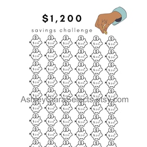 Savings Challenge Printable/Download, Money Challenge, Instant Download, Digital Download, Editable PDF, Use on Tablet or Print