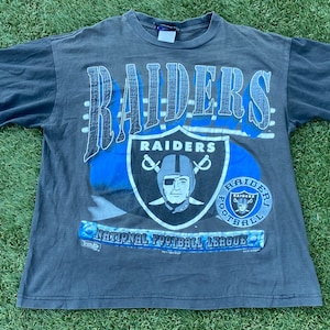 Vintage 90er Los Angeles Raiders Magic Jonson NFL Grafik TShirt Größe Medium