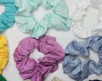 All-Natural, Breathable Super Soft, Cotton Scrunchies, Multi-Color Pack