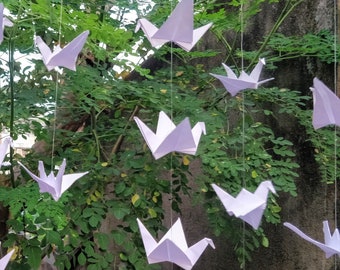 Wall Art - 1000 White Paper Cranes Origami - Custom String Length - Easy to Hang Strings - Hassle free Packaging